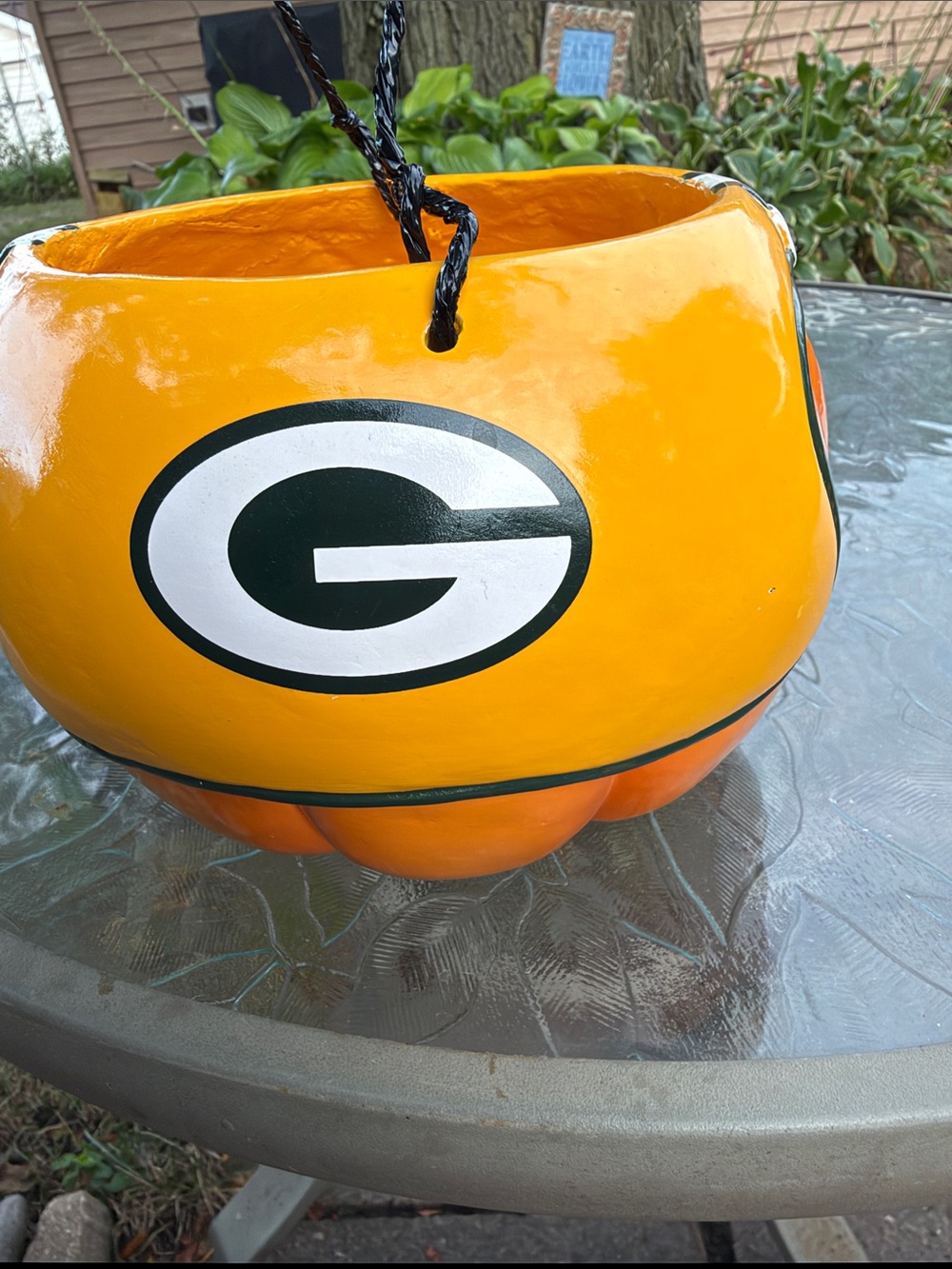 #Green Bay Packers pumpkin pot